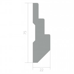 Молдинг под покраску Ultrawood U 004 75x22, технический рисунок