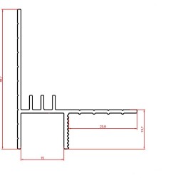 Профиль теневой алюминиевый Modern Decor анодированный серебро 2000×38,8×48,7