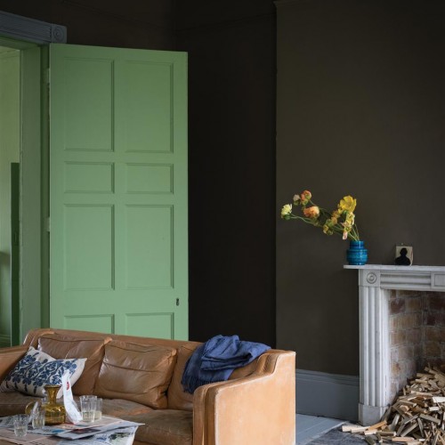 Краска Farrow & Ball цвет Yeabridge Green 287 фото в интерьере