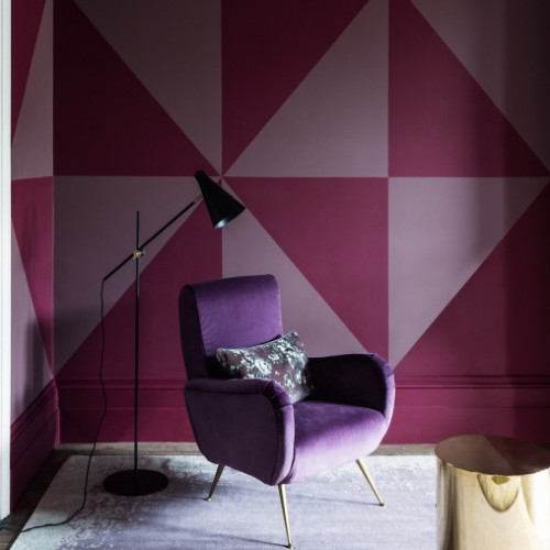 Краска Paint and Paper Library цвет Lady Char's Lilac 368 Architects Satinwood 2,5 л фото в интерьере