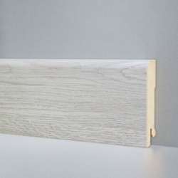 Плинтус МДФ ламинированный Art Line Дуб янтарный светло-серый прямой скругленный 2050×80×16