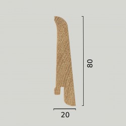 Плинтус деревянный Tarkett IDEO Дуб Модерн Серый 80х20, технический рисунок