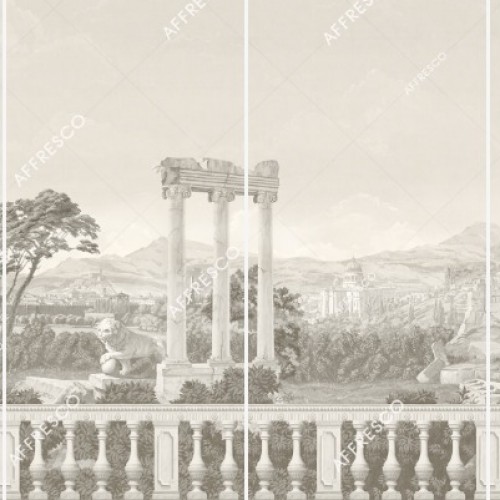 Панно Affresco Wallpaper Part 1 Antique Landscape AF740-COL3 2,4x4,6 м, панно из нескольких рулонов