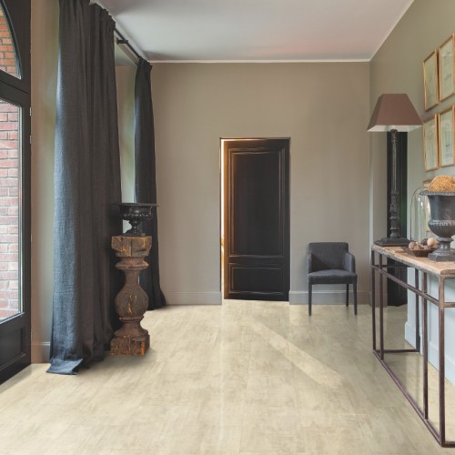 Кварцвиниловая плитка Quick Step клеевая Ambient Glue Plus Травертин крем AMGP40046 1305×327×2,5