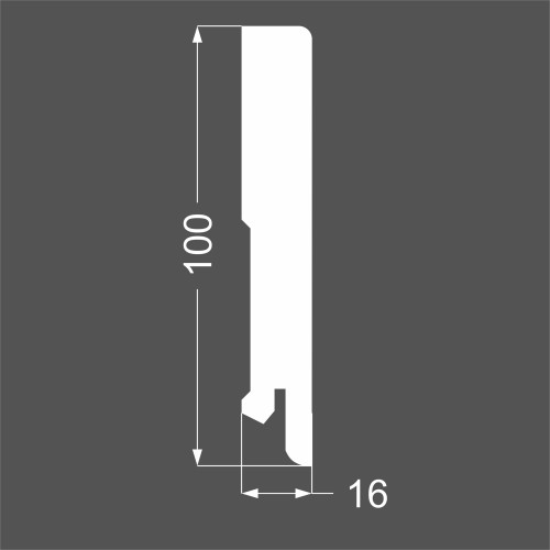 Плинтус МДФ под покраску Ликорн Р 6.100.16 прямой 2070×100×16