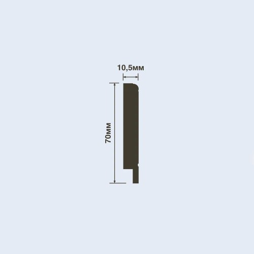 Плинтус из полистирола под покраску Hiwood B70 прямой скругленный 2000×70×10,5