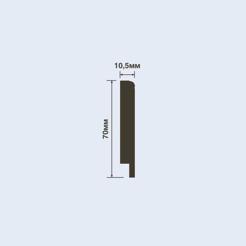 Плинтус из полистирола под покраску Hiwood B70N прямой скругленный 2000×70×10,5