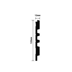 Стеновая панель из полистирола Hiwood LV121 S339S 2700×120×12, технический рисунок