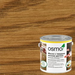 Масло с твердым воском для дерева Osmo Hartwachs-Ol Farbig цвет 3072 Янтарь шелковисто-матовое 2,5 л