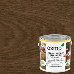 Масло с твердым воском для дерева Osmo Hartwachs-Ol Farbig цвет 3075 Черный шелковисто-матовое 2,5 л