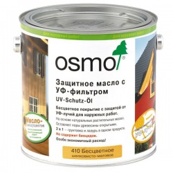 Защитное масло с УФ-фильтром Osmo UV-Schutz-Ol 410 Бесцветное 2,5 л