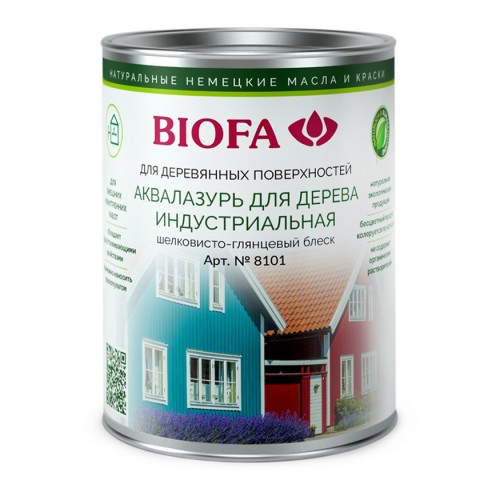 Аквалазурь для дерева Biofa 8101 цвет 8101 Белый 0,4 л