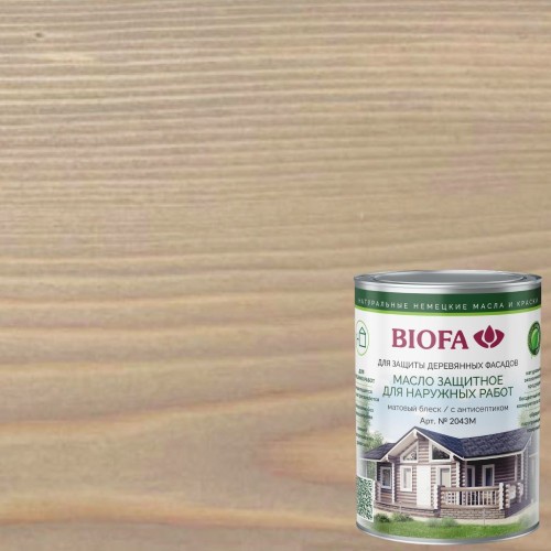 Масло для фасадов Biofa 2043М цвет 4333 Ладан 0,125 л