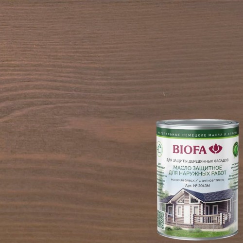 Масло для фасадов Biofa 2043М цвет 4339 Пралине 0,125 л