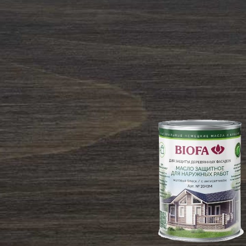 Масло для фасадов Biofa 2043М цвет 4325 Лакрица 0,125 л
