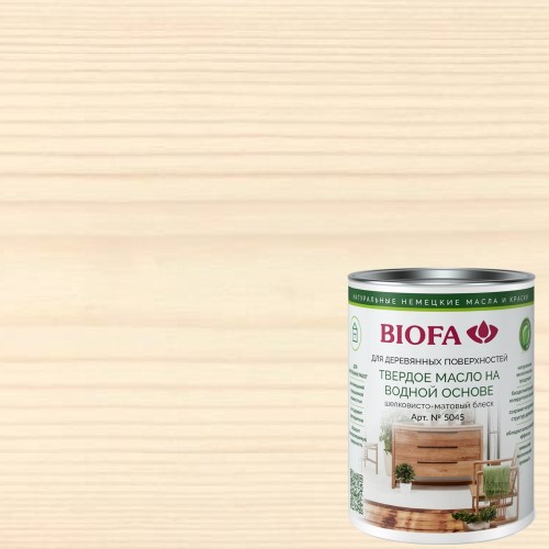 Масло с твердым воском для дерева Biofa 5045 цвет 5001 Анжу шелковисто-матовое 0,125 л