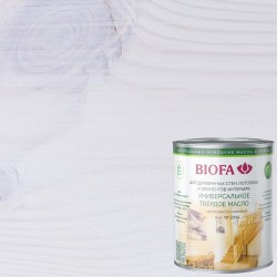 Масло с твердым воском для дерева Biofa 2044 цвет 2001 Белый 0,125 л