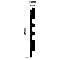 Стеновая панель из полистирола Hiwood LV121 BR395K 2700×120×12, технический рисунок