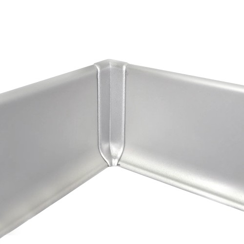 Плинтус алюминиевый Modern Decor анодированный серебро матовое сапожок 2950×100×10 с внутренним углом