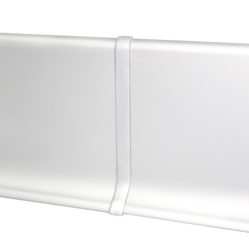 Плинтус алюминиевый Modern Decor анодированный серебро матовое сапожок 2700×40×10 с соединителем