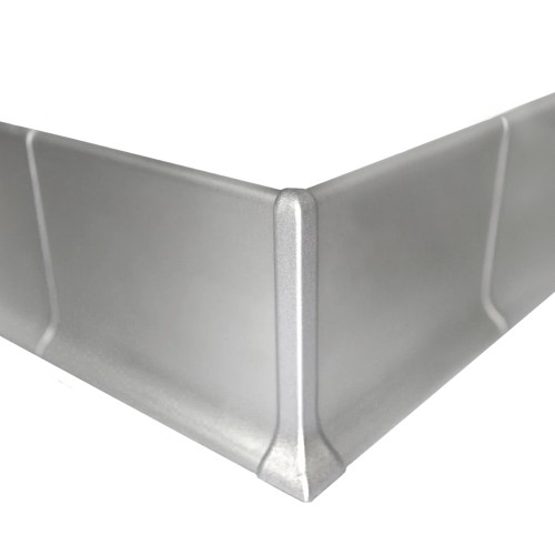 Плинтус алюминиевый Modern Decor анодированный серебро матовое сапожок 2700×40×10 с внешним углом