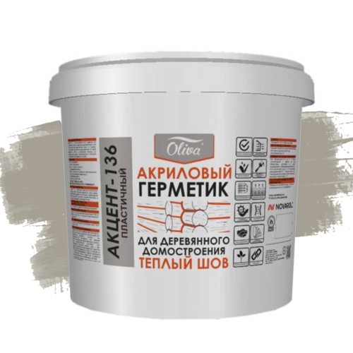 Герметик теплый шов Oliva Акцент-136 акриловый 014 Пихта 10 л Герметик теплый шов Oliva Акцент-136 акриловый 014 Пихта 10 л