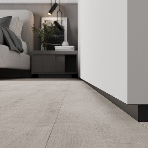 Плинтус алюминиевый скрытый Ликорн C-04.2.3 черный с подсветкой 2050×105×13,3