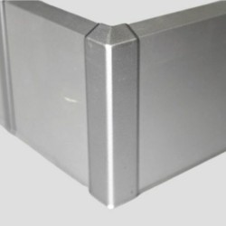 Угол алюминиевый внешний для плинтуса Modern Decor серебро матовое прямой 100 мм
