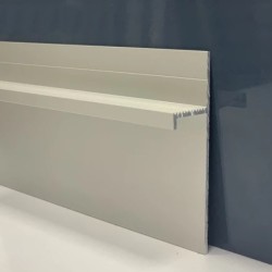 Плинтус алюминиевый теневой Modern Decor анодированный серебро матовое прямой 2000×80×15