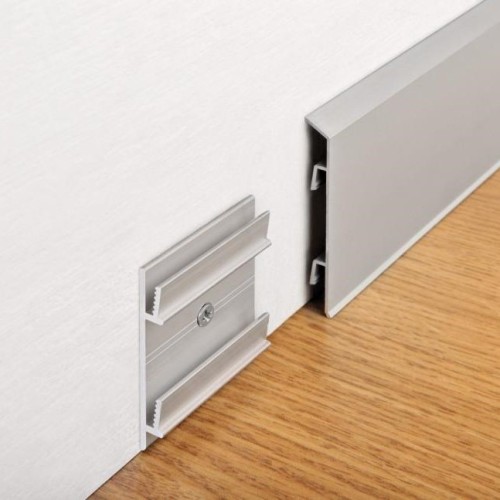 Плинтус алюминиевый Modern Decor серебро матовое 2950×70×10