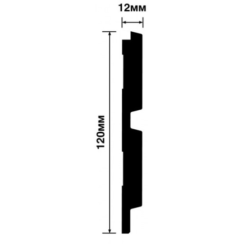 Стеновая панель из полистирола Hiwood LV123N BR396K 2700×120×12, технический рисунок
