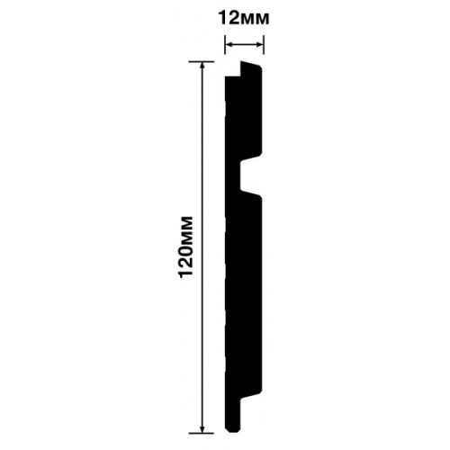 Стеновая панель из полистирола Hiwood LV133 S339S 2700×120×12, технический рисунок
