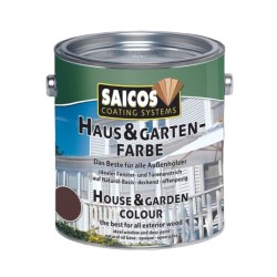 Краска укрывная для дерева Saicos Haus & Garten-Farbe цвет 2810 Темно-коричневый 0,125 л
