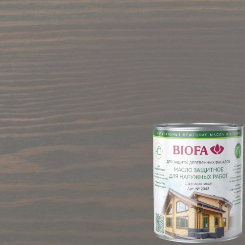 Масло для фасадов Biofa 2043 цвет 4331 Серая гавань 10 л