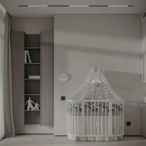 Плинтус алюминиевый теневой Laconistiq Regular Черный 31-11-300 3000×45×15 фото в интерьере