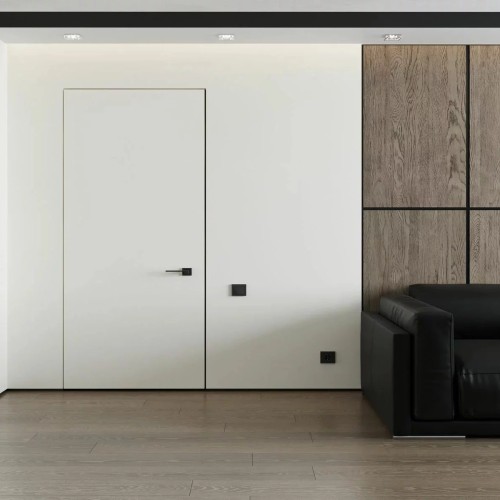 Плинтус алюминиевый теневой Laconistiq Regular Черный 31-11-300 3000×45×15 фото в интерьере