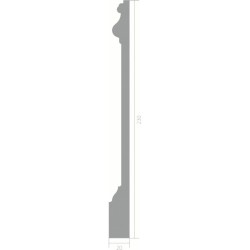 Плинтус ЛДФ под покраску Ultrawood Base 5800 i фигурный 2000×230×20, технический рисунок