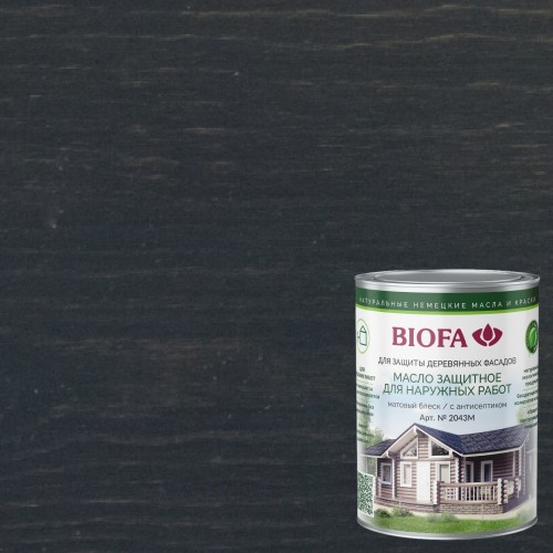 Масло для фасадов Biofa 2043М цвет 4324 Грифель 0,4 л