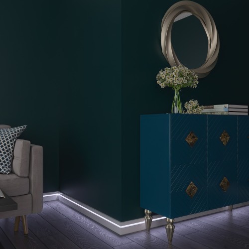 Плинтус МДФ под покраску Evrowood PN 103 Led с подсветкой 2000×100×16 Плинтус МДФ под покраску Evrowood PN 103 Led с подсветкой 2000×100×16