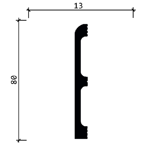 Плинтус из полистирола Decor-Dizayn 706−25 2400×80×13