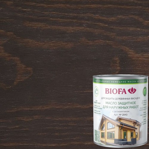 Масло для фасадов Biofa 2043 цвет 4322 Эбеновое дерево 1 л