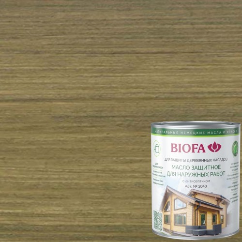 Масло для фасадов Biofa 2043 цвет 4342 Зеленый дуб 2,5 л