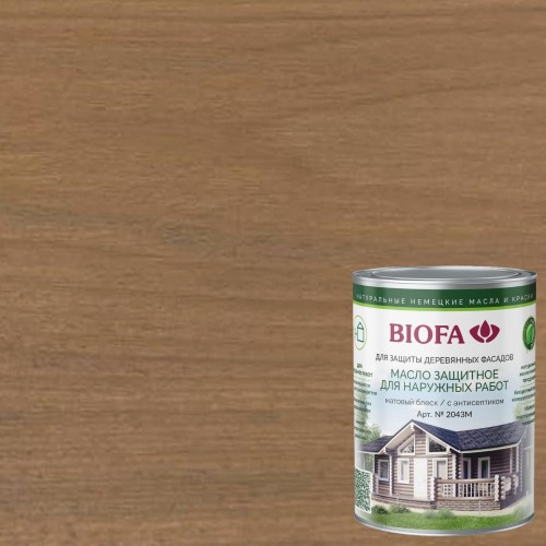 Масло для фасадов Biofa 2043М цвет 4338 Кимберли 0,125 л