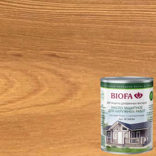 Масло для фасадов Biofa 2043М цвет 4301 Лиственница 2,5 л