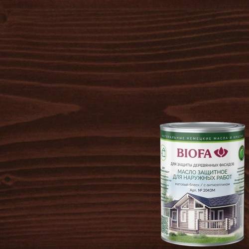 Масло для фасадов Biofa 2043М цвет 4306 Бордовый 10 л