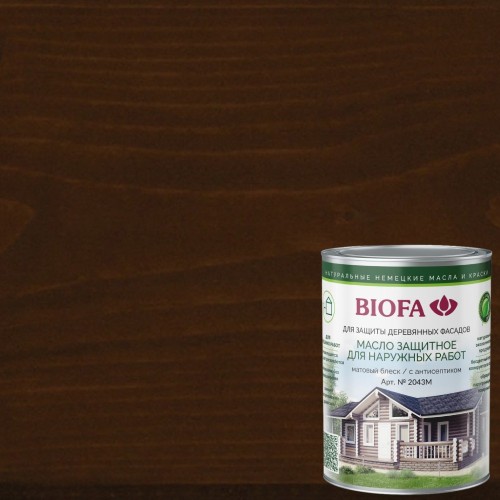 Масло для фасадов Biofa 2043М цвет 4311 Красное дерево 2,5 л