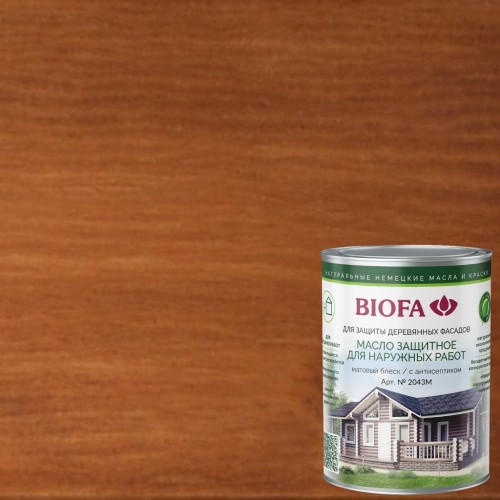 Масло для фасадов Biofa 2043М цвет 4319 Кофе 0,4 л