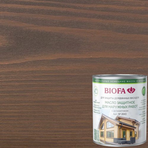 Масло для фасадов Biofa 2043 цвет 4334 Корица 1 л