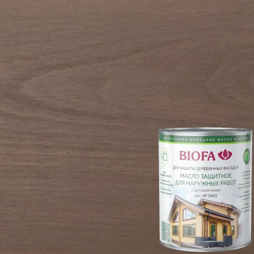 Масло для фасадов Biofa 2043 цвет 4336 Миндаль 0,4 л