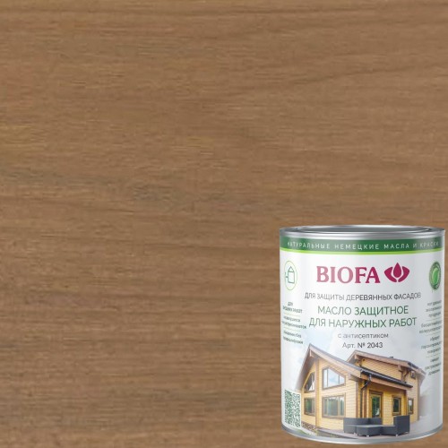 Масло для фасадов Biofa 2043 цвет 4338 Кимберли 0,4 л